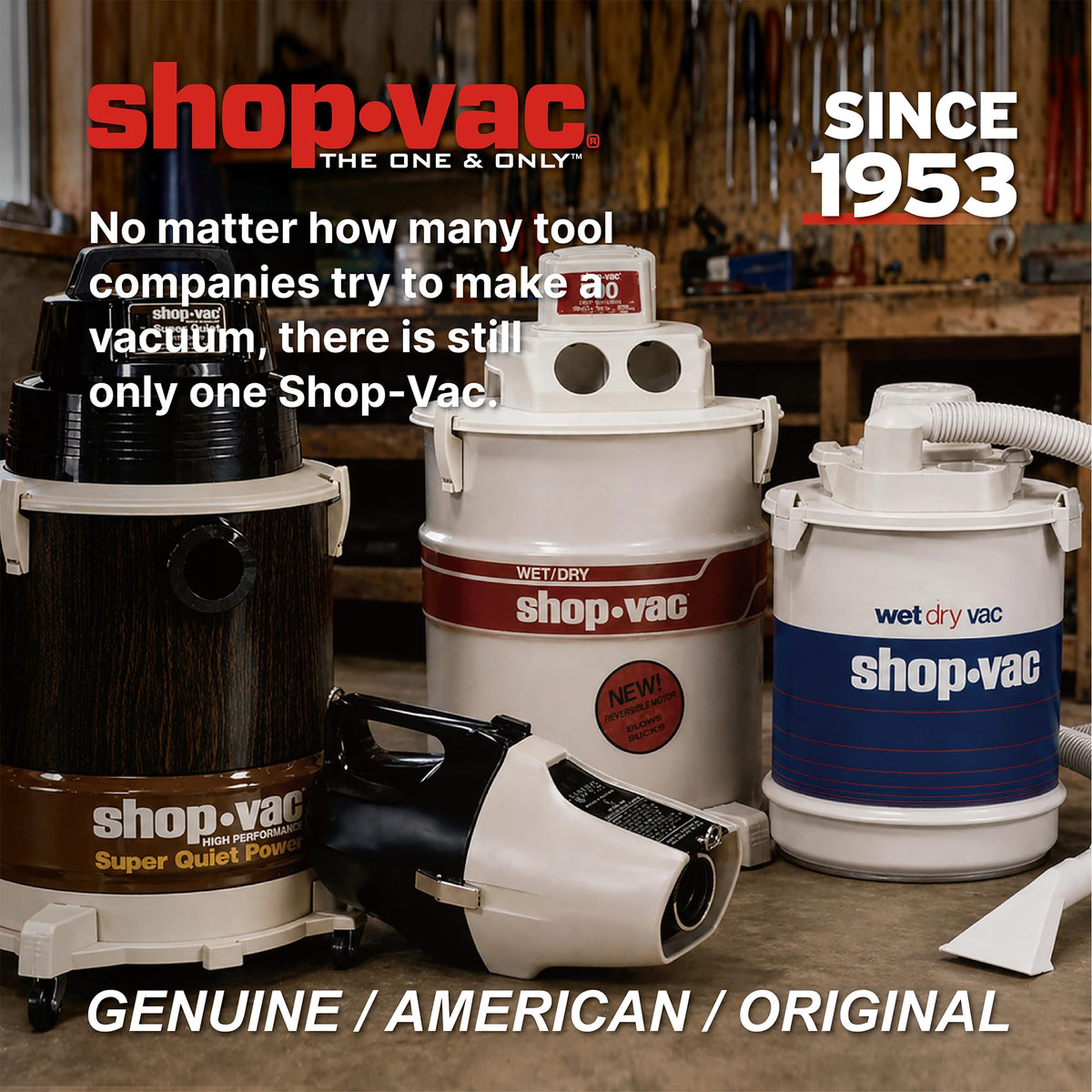 Shop-Vac 8 Gallon 6.0 Peak HP Wet/Dry Vacuum, Stainless Steel Tank, Portable Shop Vacuum with Multifunctional Attachments for Jobsite, Garage & Workshop. 5989400
