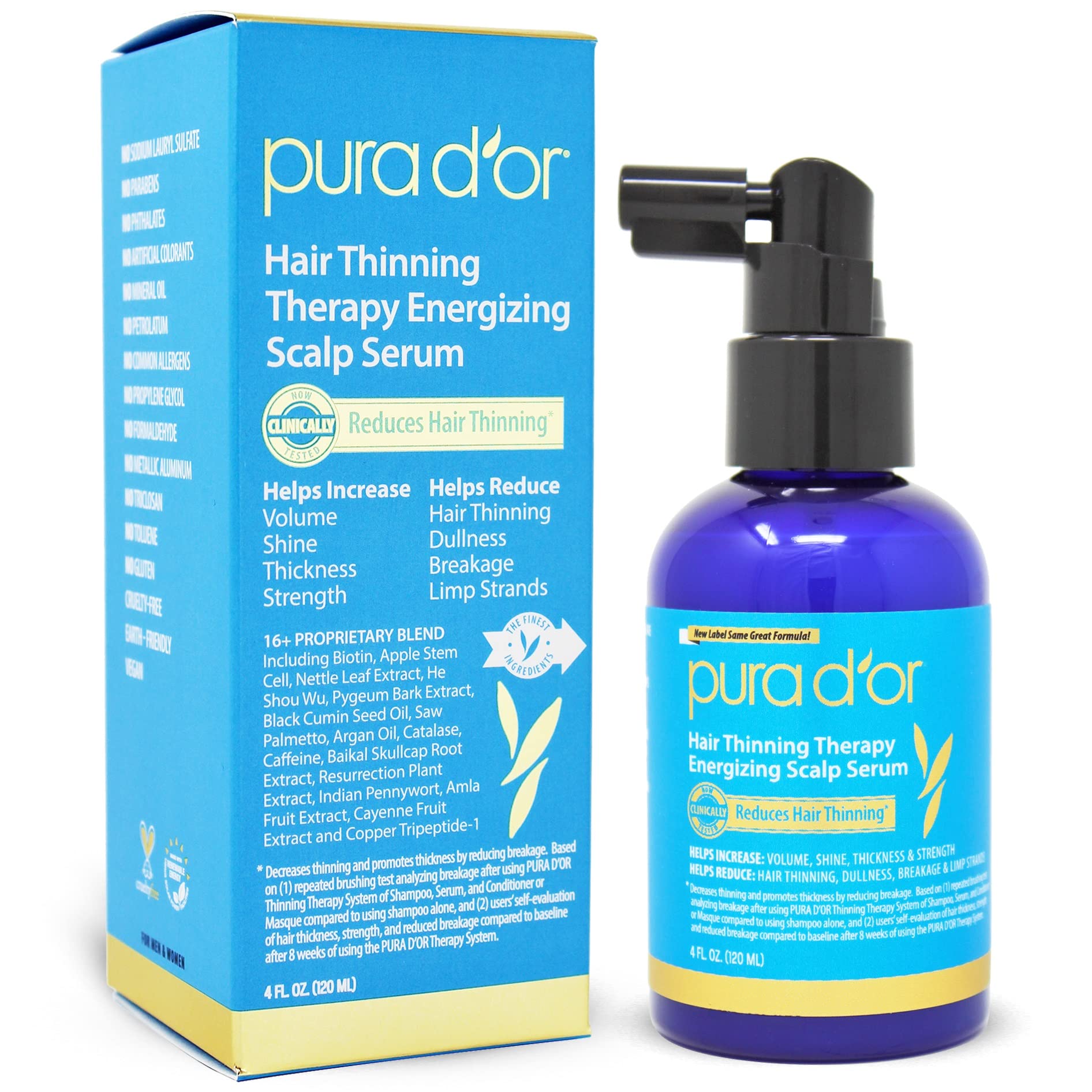 PURA D'OR Scalp Therapy Shampoo & Healing Conditioner Set For Dry & Nourishes Hair with Tea Tree & Scalp Therapy Energizing Scalp Serum Revitalizer with Argan Oil, Catalase & DHT Blockers