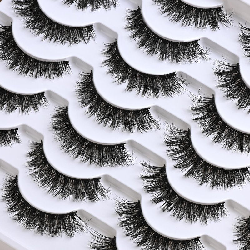 WEIAIDAPD Wispy Lashes Natural False Eyelashes 14 Pairs Cat Eye Lashes Strips 9-14mm Fake Mink Lash Pack Wispies Strip Eyelash Short Small Fluffy Pestañas Postizas for Everyday Wear