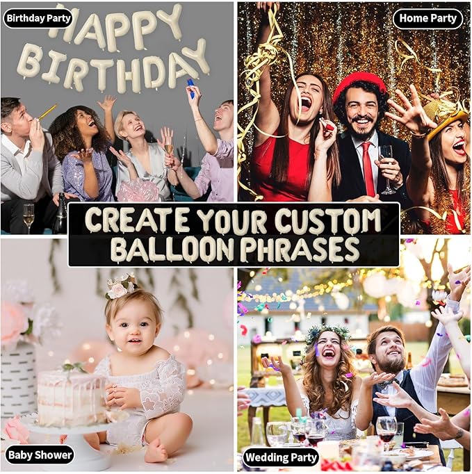 Biapian 40 Inch Ampersand Balloons, Cream Symbol & Foil Balloon, Big Single Sign Jumbo Balloon, Beige Large Aluminum DIY Balloons for Name Abbreviation, Birthday, Baby Shower, Wedding Party Decoration