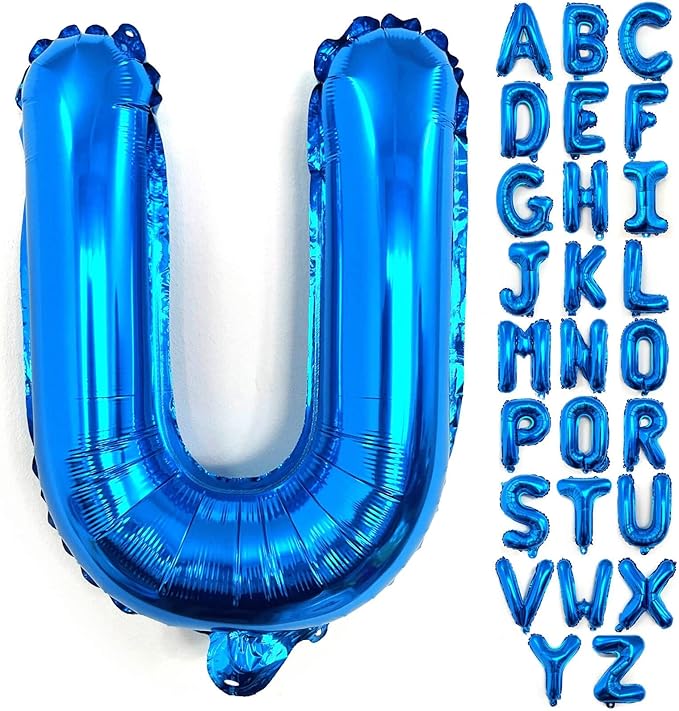 Lovoir 40 Inch Large Blue Letter U Balloons Big Size Jumbo Mylar Foil Helium Balloon for Birthday Party Celebration Decorations Alphabet Blue U