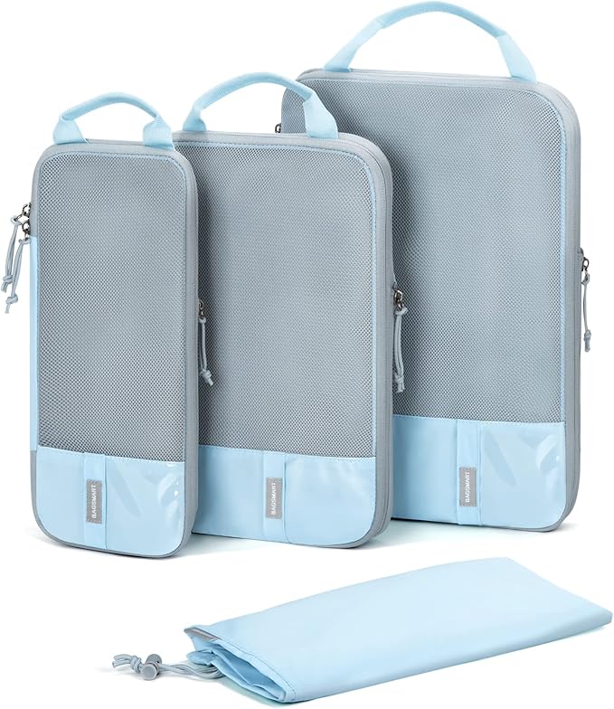 BAGSMART 6 Set /4 Set/2 Set Compression Packing Cubes for Travel, Lightweight Luggage Organizer Bags, Durable Space Saver Bags Travel Essentials