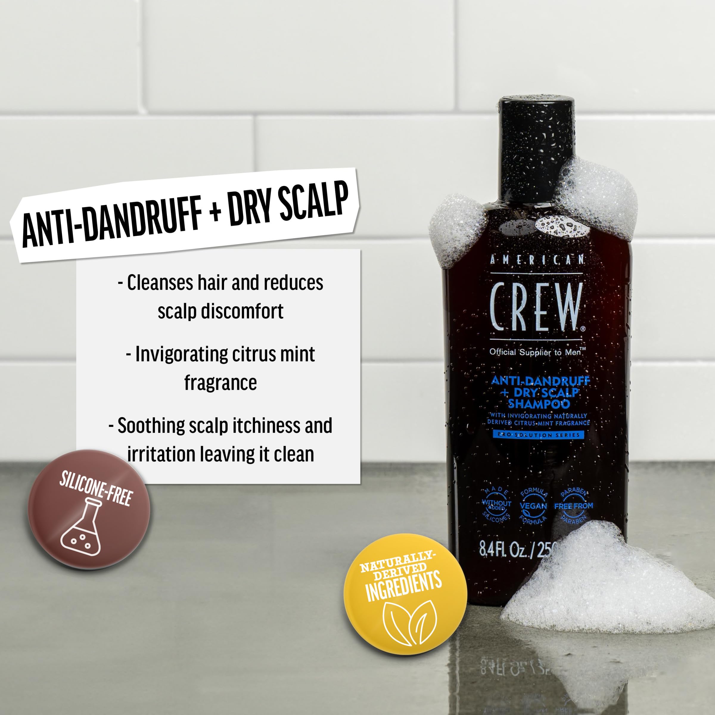 American Crew Anti-Dandruff & Dry Scalp Shampoo, Citrus Mint, 8.4 fl oz
