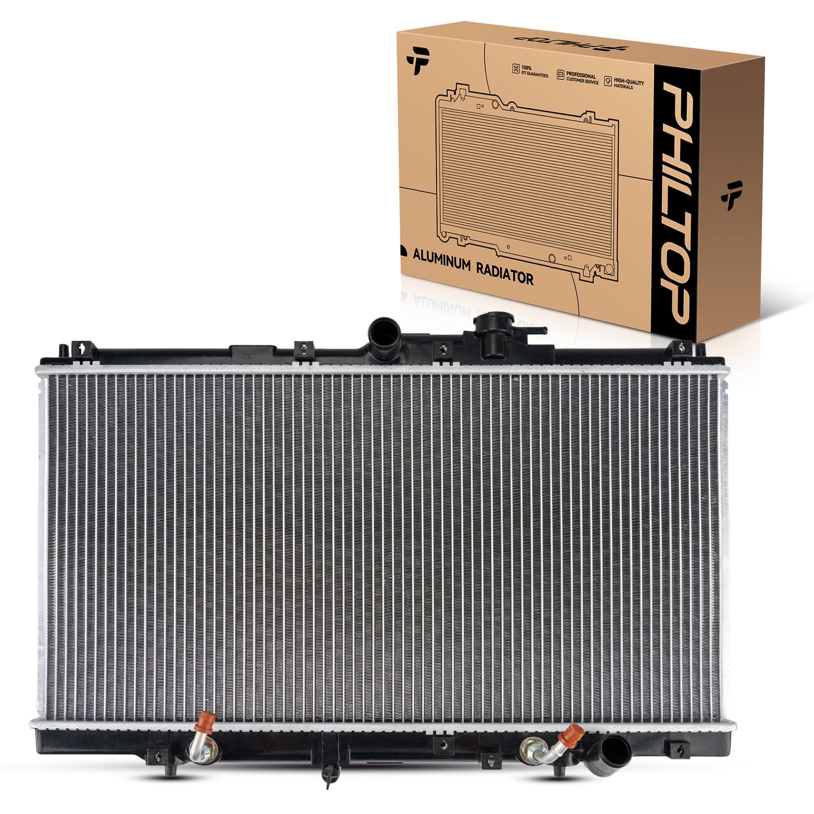 Philtop Aluminum Car Replacement Radiator Compatible With 1995-1997 Accord 2.2L, 1994 Accord, 1997-2001 Prelude, 1998-1999 Cl 2.
