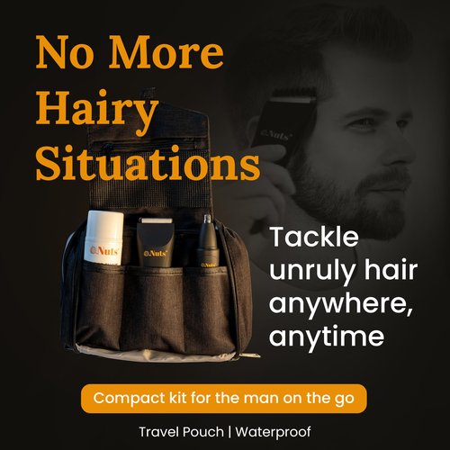 My Nuts Grooming Kit with Ball Trimmer, Skin-Safe Ball Trimmer Men, Precision Ball Shavers for Men with Travel Case, Waterproof, Powerful & Portable
