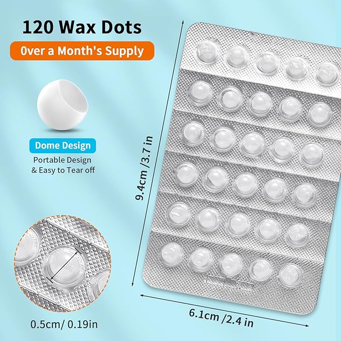 Orthodontic Wax 120 Pack, Easy to Mold Braces Wax, Dental Wax Long-Lasting Hold, Portable and Easy to Tear,Food Grade Relief Wax for Home Travel Office (Mint)