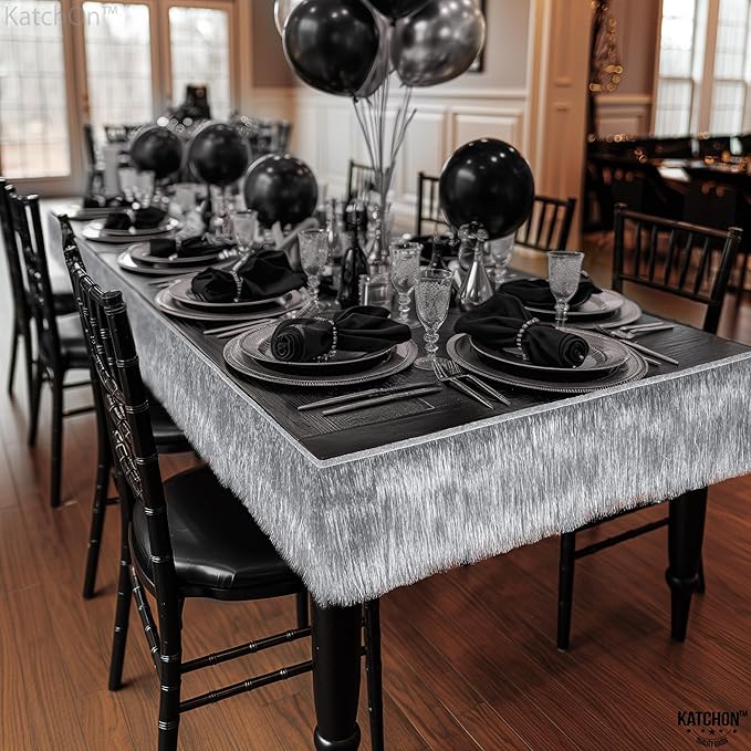KatchOn, Silver Fringe Banner - 6.5 Feet, Pack of 2 | Fringe Garland for Birthday Decorations | Silver Banner for Bachelorette Party Decor | Tinsel Garland for Graduation Decorations 2026, Prom Decor