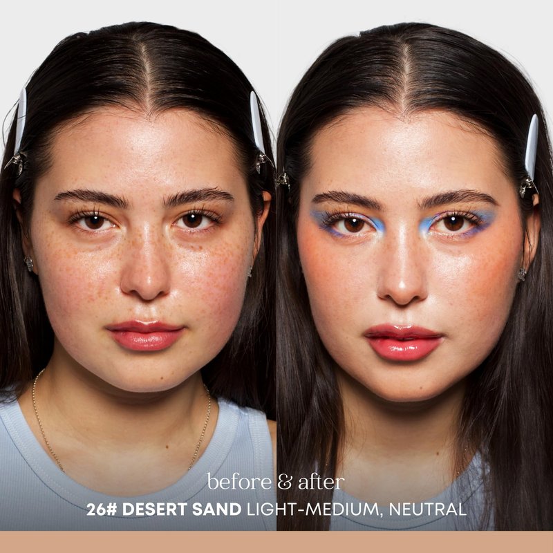 Heyooo Natural Glow Foundation - Light to Medium Coverage Cushion Foundation with Hyaluronic Acid & Tea Tree Extract - Vegan, Cruelty-Free Cream - K Beauty - 15g/0.52oz - Desert Sand