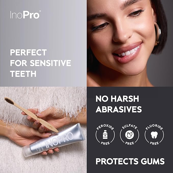 InoPro Hydroxyapatite Toothpaste – Probiotic, Fluoride-Free, Whitening, Enamel Repair, SLS-Free, Baking Soda & Coconut Oil, Sensitive Teeth, 5oz