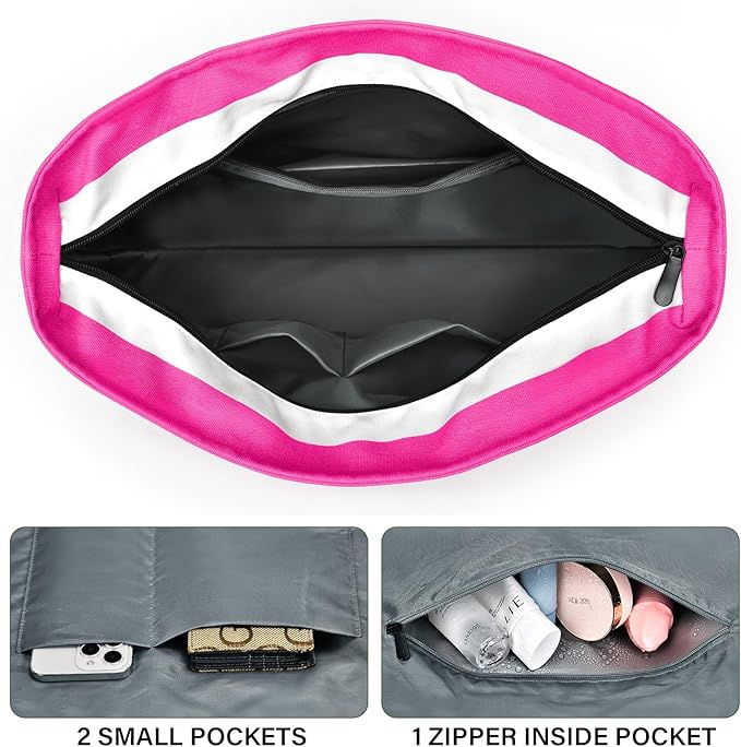 Becokan Beach Bags for Women Large Canvas Beach Tote Bag Beach Bags Waterproof Sandproof Swim Pool Bag Travel Essentials