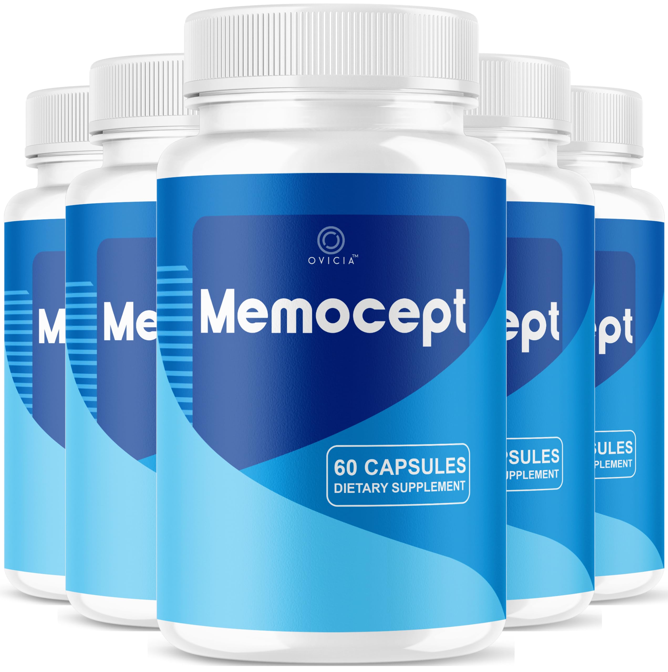 (5 Pack) Memocept - Official Memocept Pills Advanced Formula with All Natural Ingredients, Daily Premium Capsules Brain Memory for Wellness & Overall Health Support, 300 Capsules for 5 Months