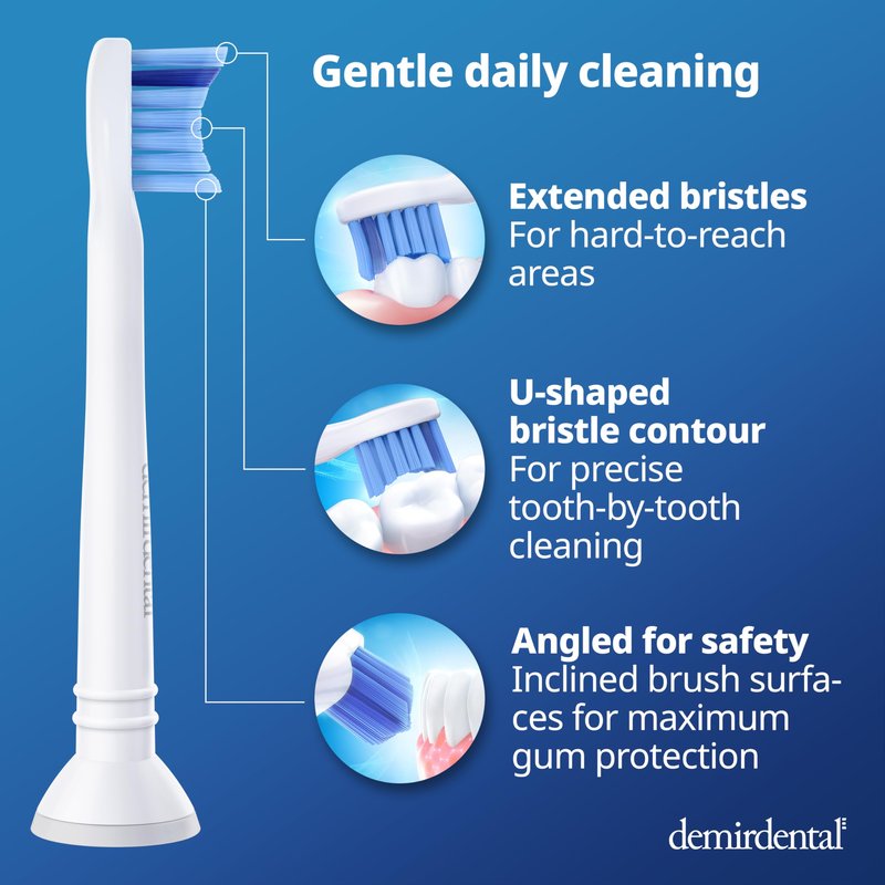 Toothbrush Heads mini Medium Compatible with Philips Sonicare Toothbrush Heads - Small Medium Replacement Heads - Daily Precision Brush Heads - White - Replaces HX6028-8 Pack