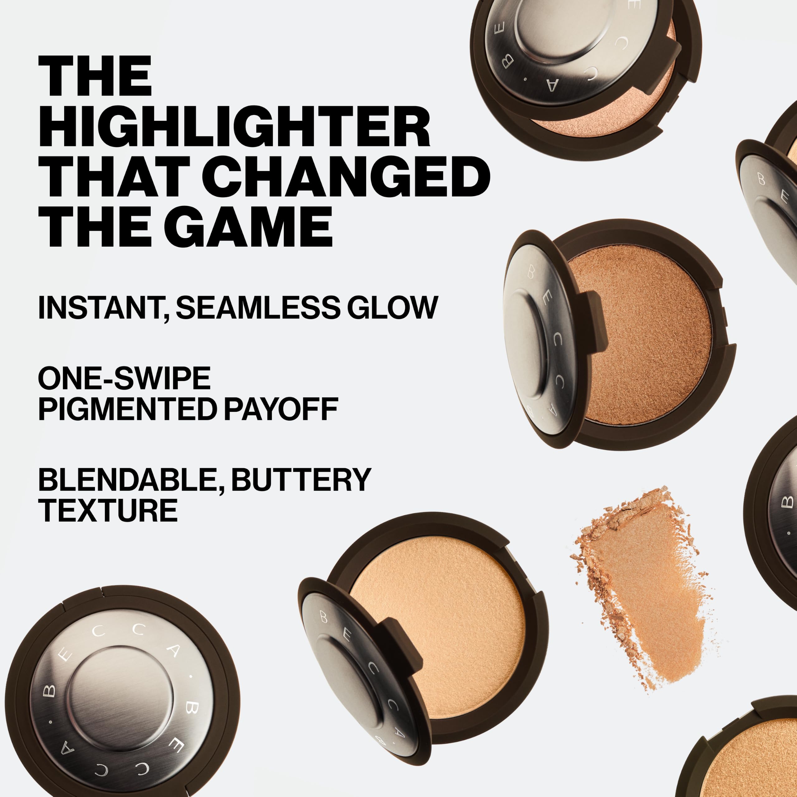 Smashbox X BECCA Shimmering Skin Perfector Pressed Highlighter | Creamy Formula that Melts into Skin for a Natural, Radiant, Glow-Boosting Highlight, 0.24 Ounce, Chocolate Geode