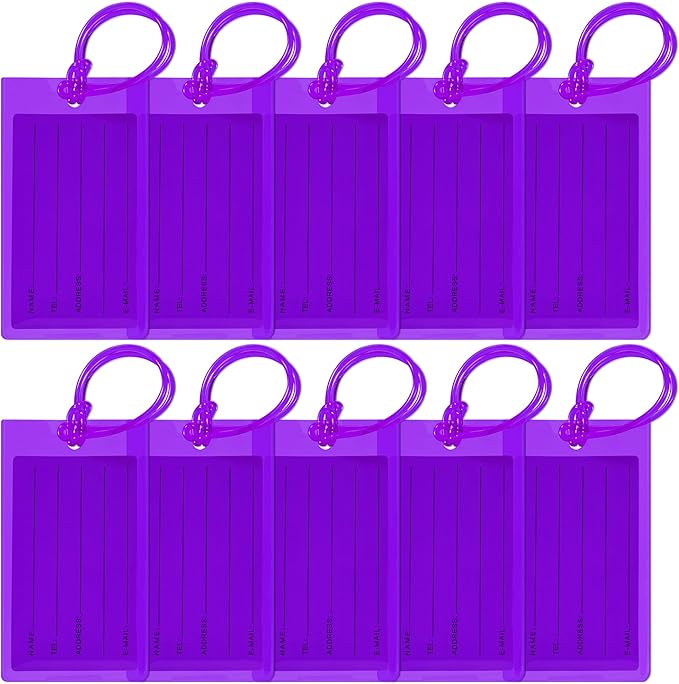 10 Pack Luggage Tags for Suitcases, Airplane Travel Essentials for Flying, International Travel Must Haves, and Luggage Accessories by Sodsay
