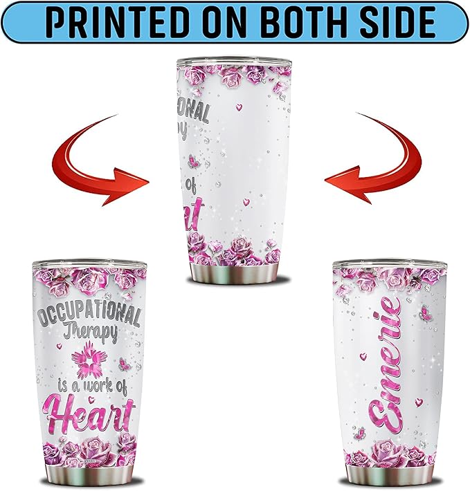 Personalized Occupational Therapist Gifts For Women Wife Daughter Mom Tumbler Coffee Mug Travel Cup Water Bottle Insulated Stainless Steel With Lid 20oz Christmas Birthday Mothers Day Valentine