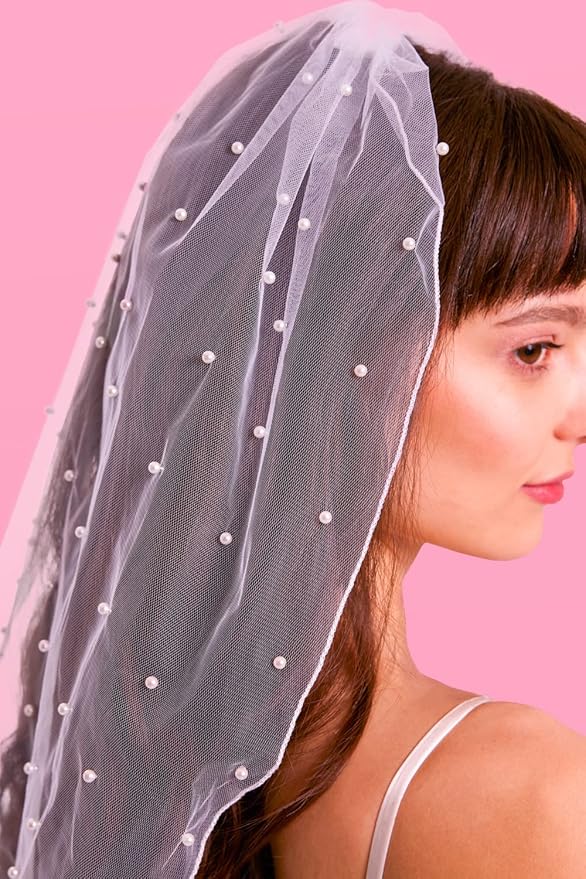 xo, Fetti Bachelorette Party Pearl Bridal Veil | Headband Decorations, Bride To Be Gift, Wedding