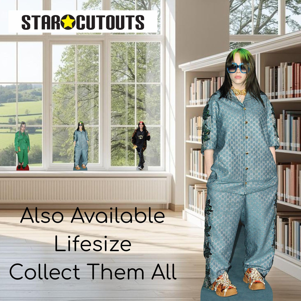 Star Cutouts CS1395 B Eilish Shelf Top Cardboard Cutout Pack – 31cm, Music Fans & Room Display