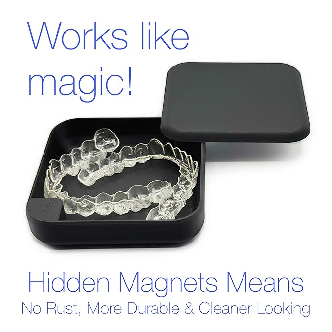 Kasse Invisalign Case by nCase | Modern Aligner & Retainer Case with QR Code Recovery | Magnetic Twist Open | 3D Printed in the USA | Secure Travel Design | Includes Invisalign Remover Tool | Red