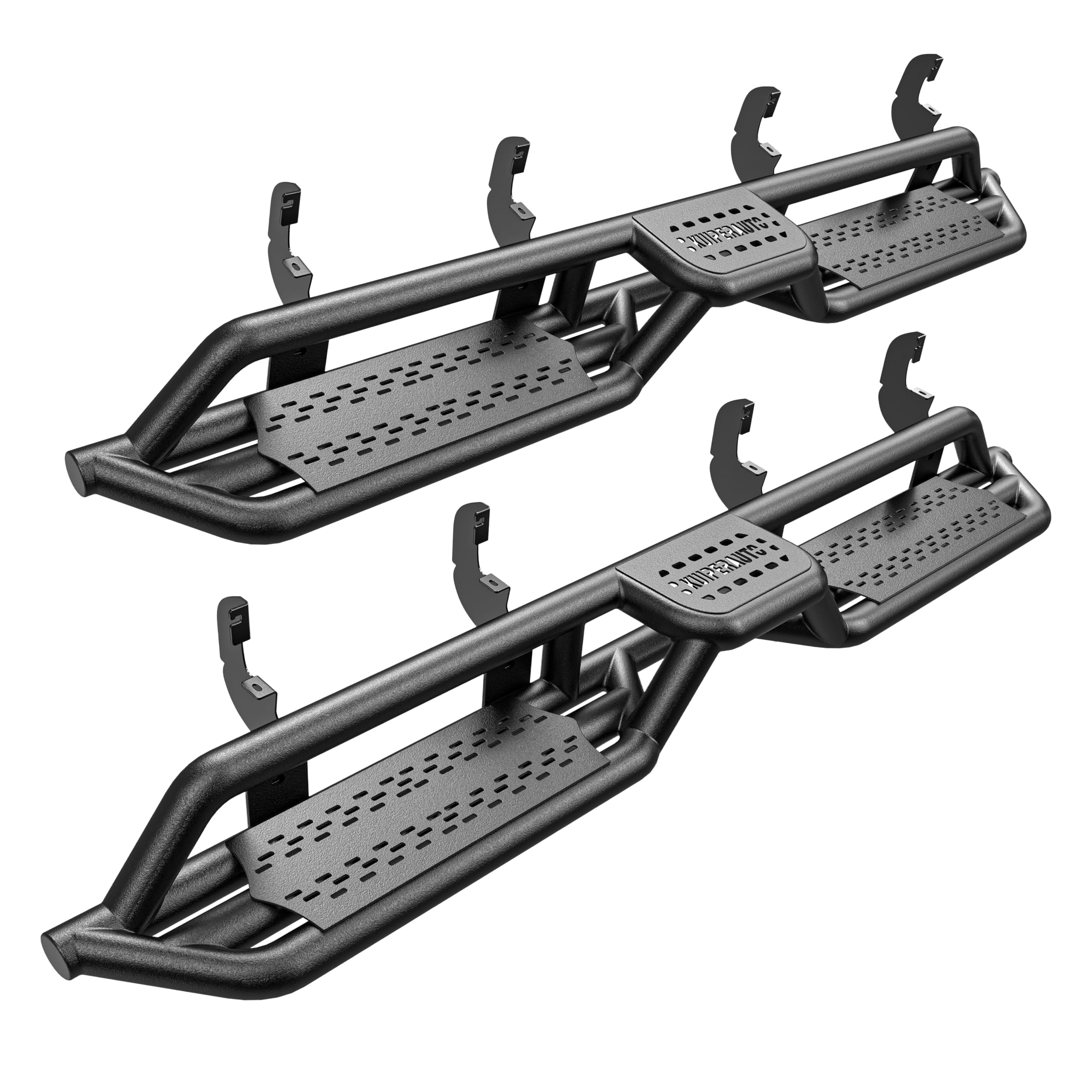 KUIPERAUTO 6 Inch Running Boards Side Steps Rails Compatible for 2019-2024 Chevy Silverado/GMC Sierra 1500 Crew Cab, 2020-2024 2