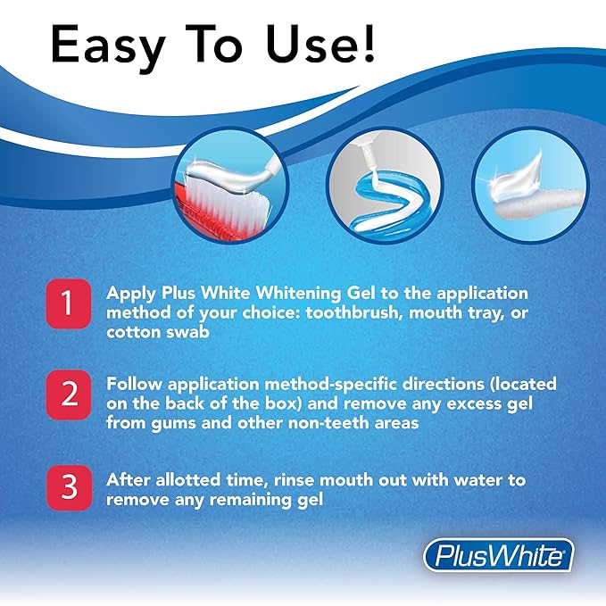 Plus White Speed Whitening Gel - Works in 5 Minutes - Professional Teeth Whitening w/Dentist Approved Ingredient (Pack of 3)