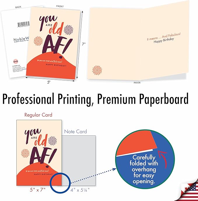 NobleWorks - 36 Assorted Funny Mixed Occasions Blank Greeting Cards Bulk Box Set w/Envelopes, Adult Humor Get Well, Variety Pack for Men and Women (36 Designs, 1 Each) - Mega AC9135XXG-B1x36
