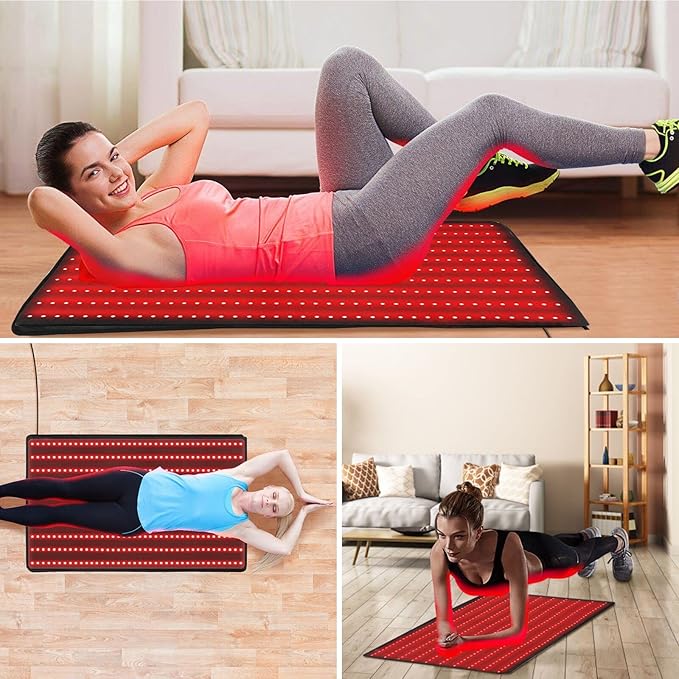LOVTRAVEL LED 660nm Red Light Therapy Mat 38'' X 23.6'' 850nm Near Infrared Light Therapy Devices Large Pads for Whole Full Body Pain Relief
