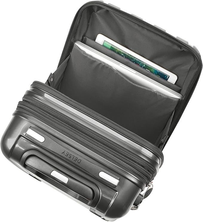 DELSEY PARIS Helium Aero Hardside Expandable Luggage with Spinner Wheels, Brushed Charcoal, 2-Piece Set (19/24)