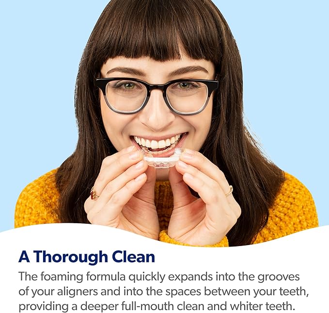 EverSmile AlignerFresh Original Clean Foam – Cleaner Compatible w/Invisalign and All Clear Aligners & Retainers – Eliminates Bacteria, Whitens Teeth, Fights Bad Breath – 50ml (2 Pack)
