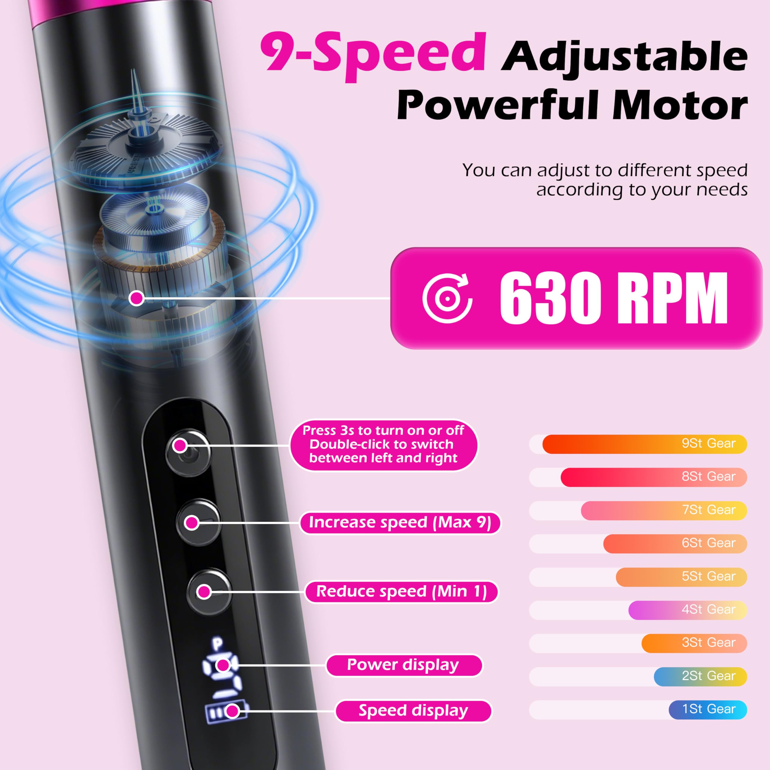 Electric Foot Callus Remover, LED Display Electric Foot File Tool for Dead Skin Professional Pedicure Machine with 9 Speeds and 30Pcs Sandpaper Discs Rechargeable Foot Scrubber
