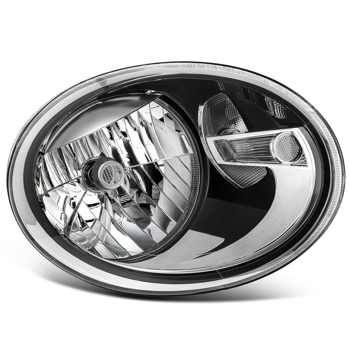 LSAILON Headlight Assembly Fit for Volkswagen BEETLE 2012-2019 Chrome Housing Clear Lens Passenger Side 5C1941006