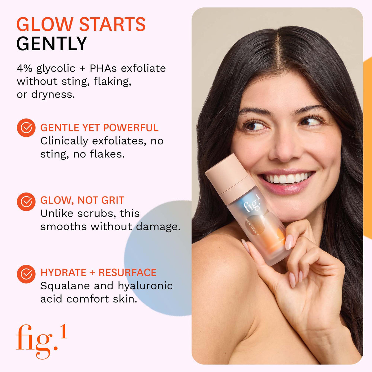 Fig.1 Glycolic Glow Treatment – 4% Glycolic Acid Face Exfoliant, Exfoliating & Glowing Emulsion, Chemical Peel for Radiant Skin, Hydrating PHA & Squalane, Vegan, 30 ml