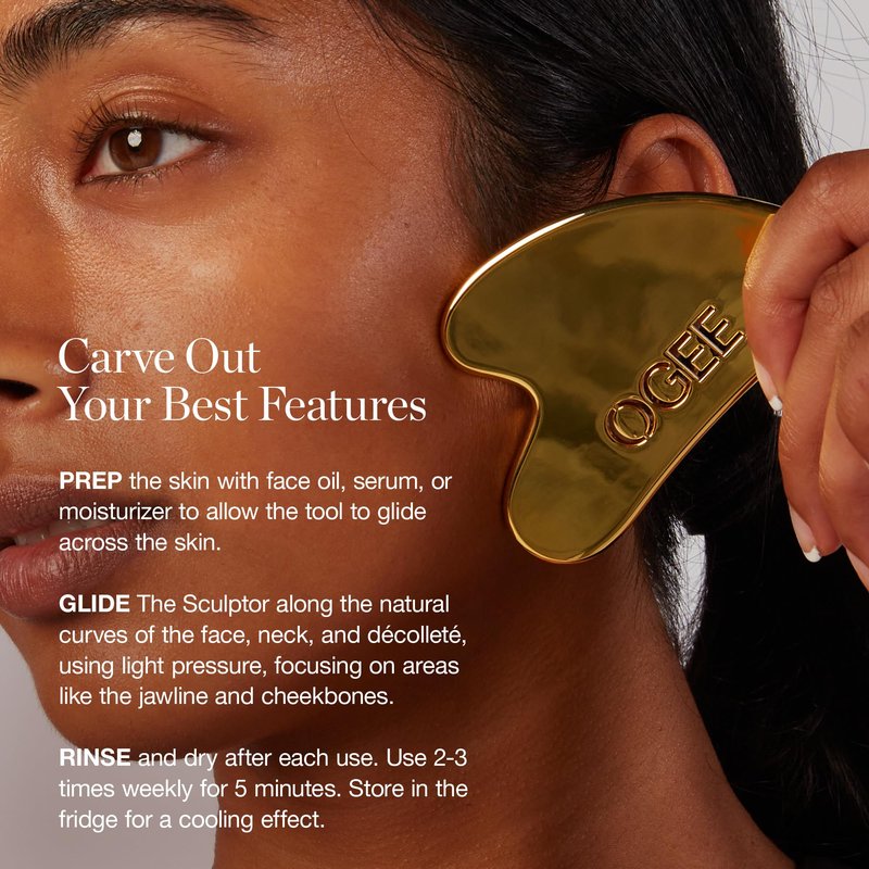 Ogee Sculptor Gua Sha Facial Tools - Zamac Gua Sha Stone Facial Massager