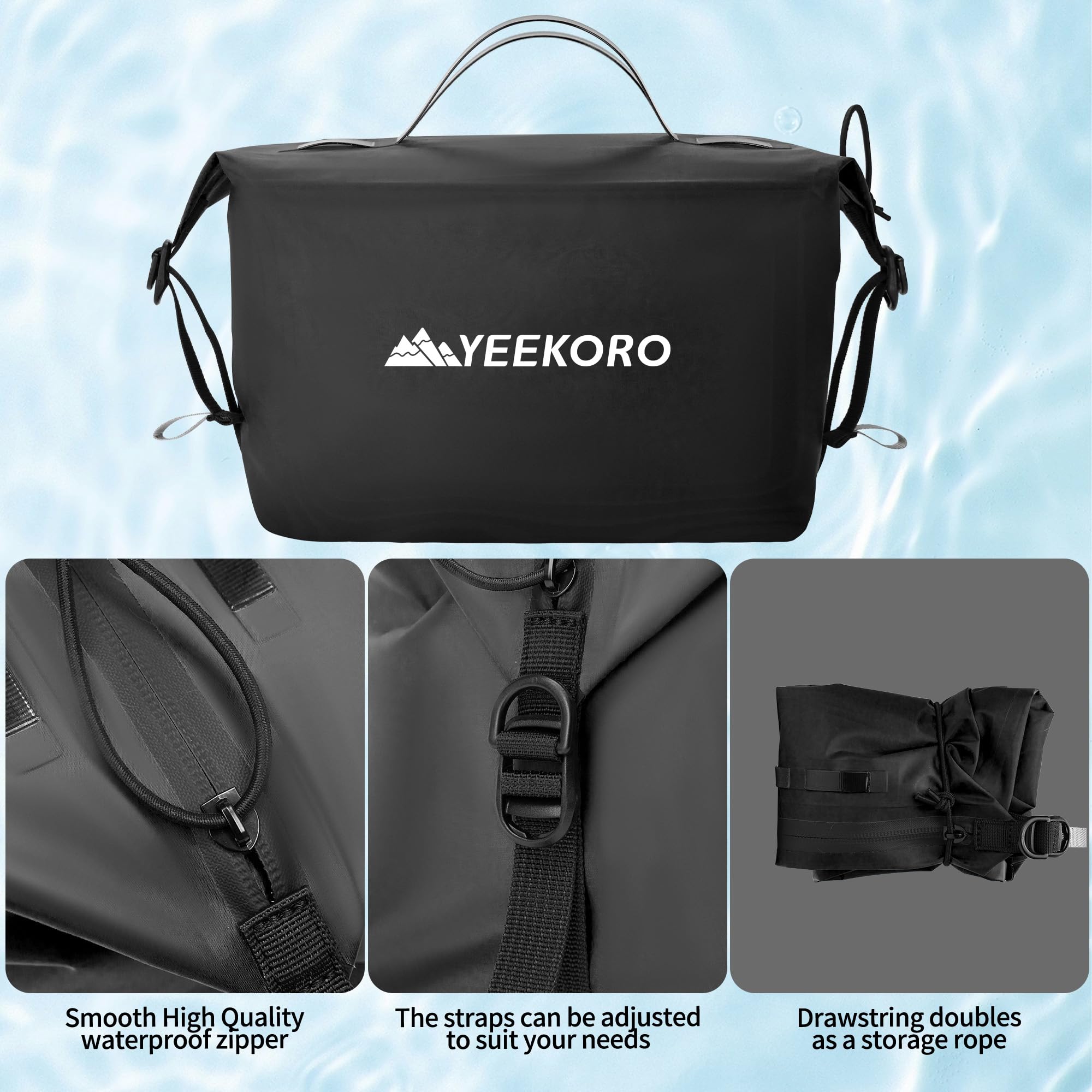 YEEKORO Vacuum Bag, Waterproof Reusable Vacuum Compression Bags（2 PACK,Black