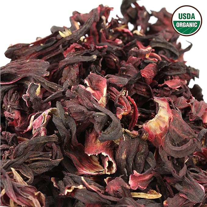 Hibiscus Tea 1LB (16Oz) 100% CERTIFIED Organic Hibiscus Flowers Herbal Tea (WHOLE PETALS), Caffeine Free in 1 lbs. Bulk Resealable BPA-free Bags from U.S. Wellness