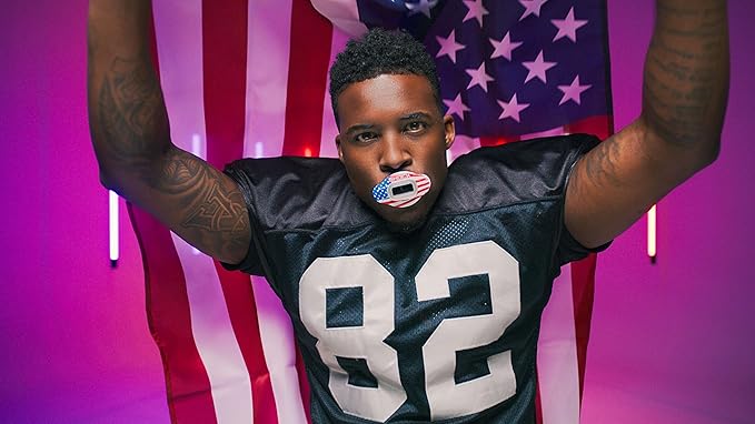 Shock Doctor Lip Guard, Adult and Youth Mouth Guard Football with Strap, Breathable Wide Opening Football Mouthpiece for Youth and Adults OSFA, Shock Doctor Mouth Guards, Max Airflow