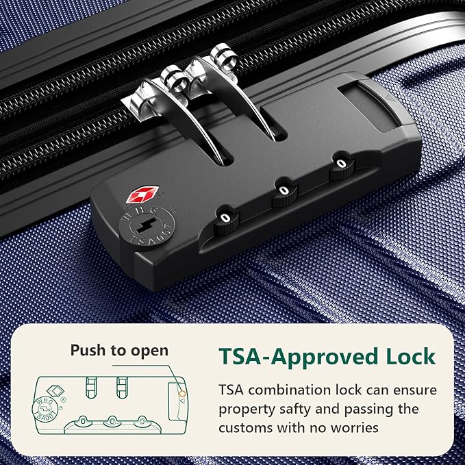 20 Inch Carry On Luggage, ABS Hardside Suitcase with Spinner Wheels, Airline-Approved Cabin Luggage with TSA Security Lock, Expandable Travel Suitcase for Flights, Business Trips & Weekend Vacations