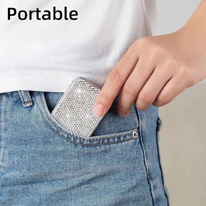 2pcs Dental Floss Holder Bling Gum Container Small Metal Tin Box Case for Q-tip,Cotton Swab（Silver