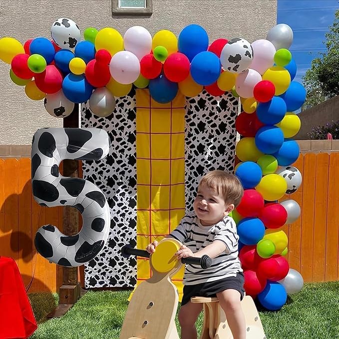 Cow Print Number Balloons, Large Foil Number 6 Balloon 40 Inch Cow Balloon for Boys Girls Birthday Decoration Cow Themed Birthday Party Decorations Farm Animal Party Supplies