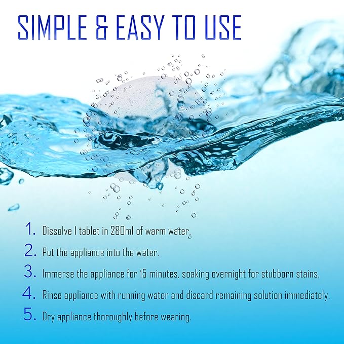 Retainer and Denture Cleaner 150 Tablets, 5 Month Supply Cleaning Tablets Denture Cleaners Remove Bad Odors, Plaque, Stains From Night Guards, Mouth Guards, Dental Appliance