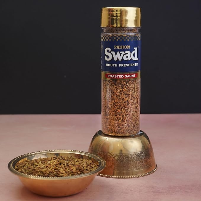 Panjon Swad Roasted Saunf Mukhwas Mouth Freshener 1 Bottle, 100g