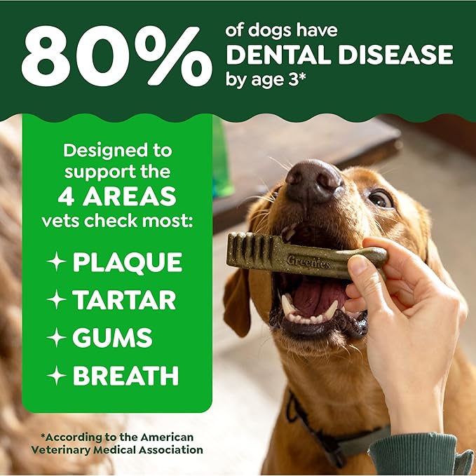 Greenies Veterinarian-Recommended Adult Natural Dental Dog Treats Petite Size, Original Flavor, 3 oz. Pack, 5 Count