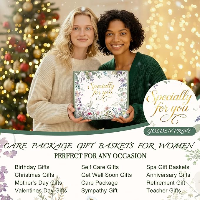 Valentines Day Gifts for Her Mom Wife, Birthday Gifts for Women Spa Care Package, Get Well Soon Gift Baskets Thinking of You Sympathy Gift Box for Friend, Sister, Wife