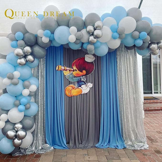 Silver Sequin Backdrop 2 Panels 2FTx8FT Christmas Party Backdrop Curtains Glitter Photo Background for Wedding Baby Shower Stage Decorations