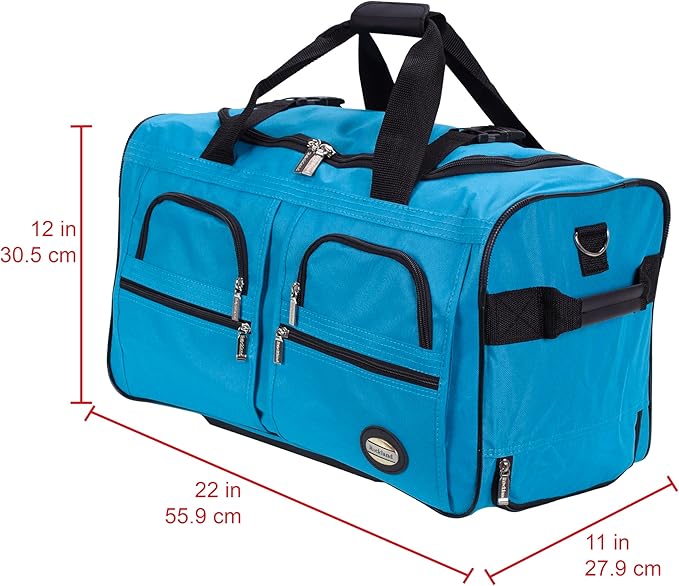 Rockland Rolling Duffel Bag, Black, 22"