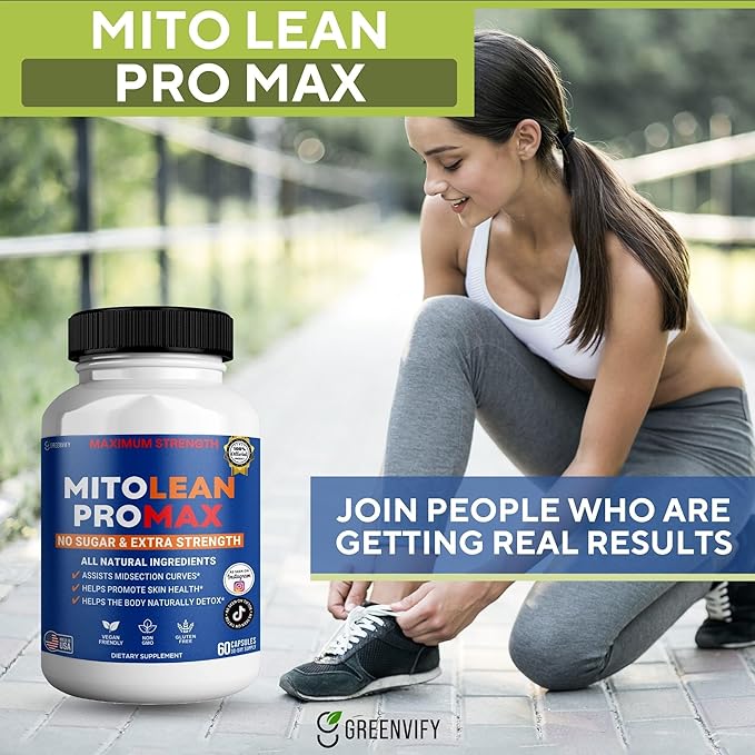 MitoLean ProMax Maximum Strength Supplement, 60 Capsules, All Natural Ingredients, Sugar Free, Vegan, Gluten Free, Made in USA (5)