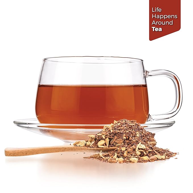 Tealyra - Rooibos Coconut Vanilla Chai - Ginger and Cinnamon with Red Bush Rooibos Herbal Loose Leaf Tea - Antioxidants Rich - Caffeine-Free - 220g (8-ounce)