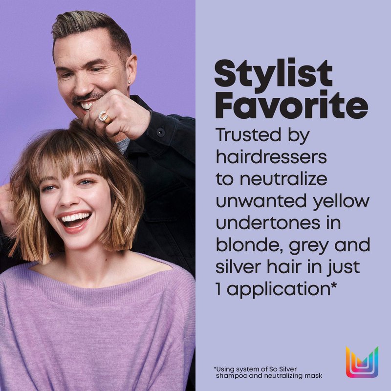 MATRIX Total Results So Silver Color Depositing Purple Shampoo For Neutralizing Yellow Tones | Tones Blonde & Silver Hair | For Color Treated Hair