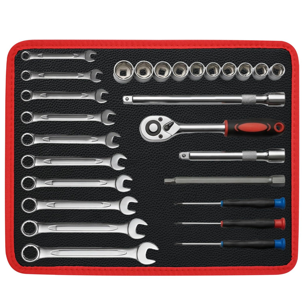Spongiduits 3PC Double-Sided Magnetic Tool Mat Set - Heavy Duty Flexible Magnetic Mat for Tools, PVC Non-Slip Magnet Pad & Tray