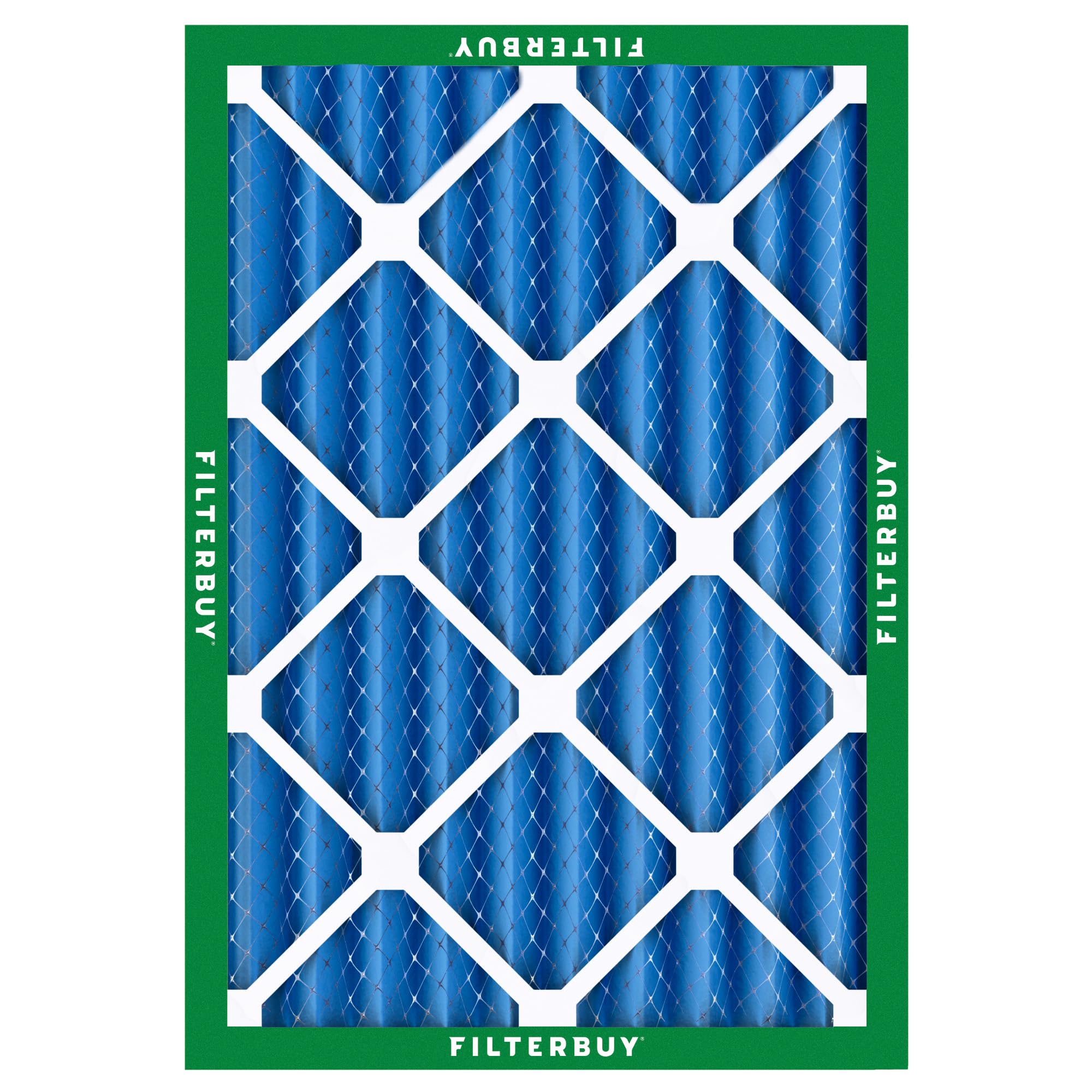 Filterbuy 20x25x4 Air Filter MERV 13 Optimal Smoke & Allergy Defense (2-Pack), Electrostatic Pleated HVAC AC Furnace Filters Replacement, Made in USA (Actual Size: 19.50 x 24.50 x 3.63)
