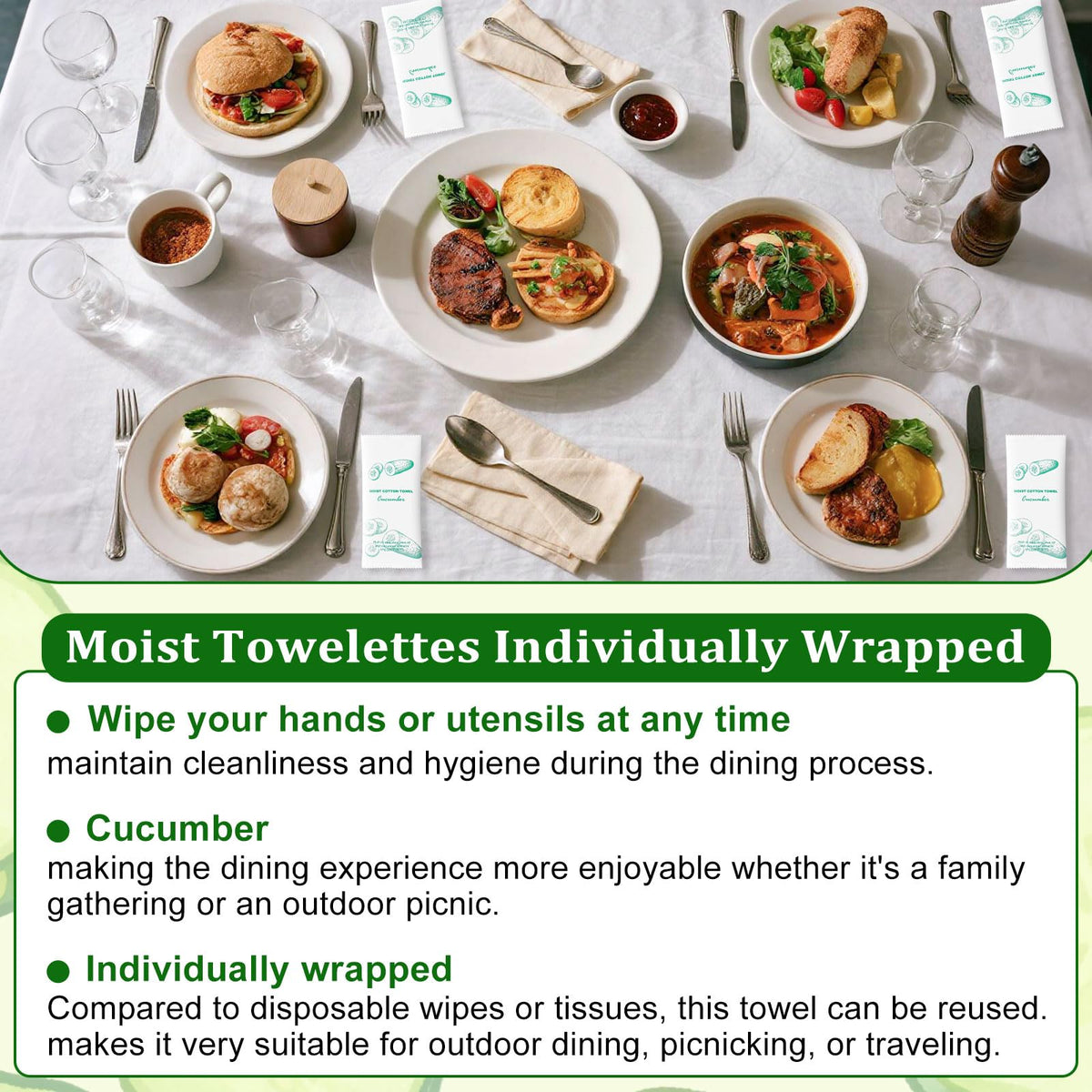 Moist Cotton Towel Bulk Moist Towelettes Individually Wrapped,White Towel Services,Refreshment Pre Moistened Towels for Dentist Travel Sport Party Hotel 50,Lemon